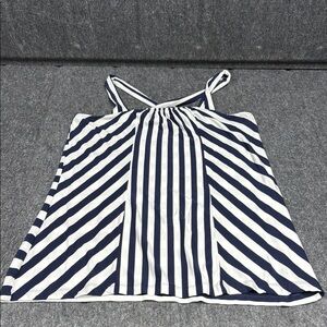 Banana Republic Navy and White Striped Top